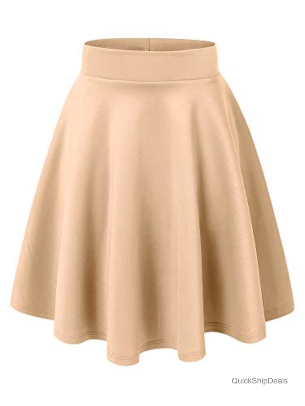 Stretchy Flared Skater Mini Skirt Pull-On Elastic Waist